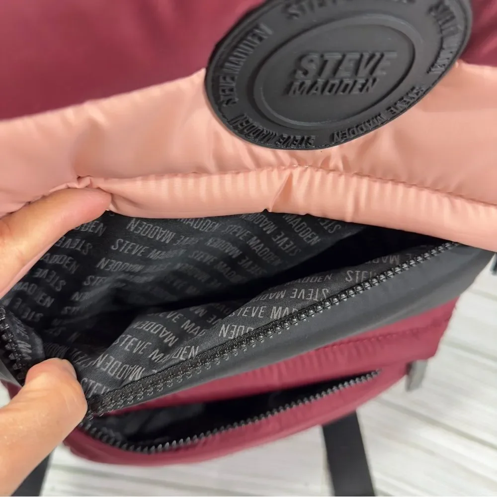 STEVE MADDED QUILTED WINE‎ MULTI LARGE BACKPACK NWT